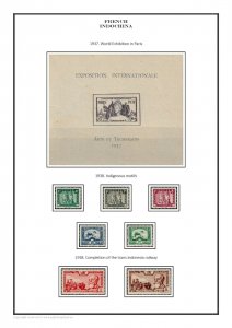 French Indochina 1889-1949 PDF (DIGITAL)  STAMP ALBUM PAGES 