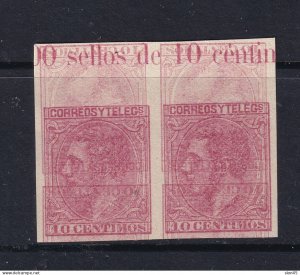 Spain 1879 1c Double print  one inverted Imperf MNG 16028