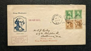 1932 Washington DC FDC 705 6 29a Cover to Baltimore Maryland