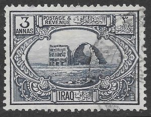 Iraq Scott 5 Used 3An deep blue Ctesiphon Arch issue of 1923