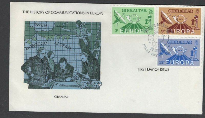 Gibraltar #382-84  (1979 Europa) on  unaddressed Franklin FDC