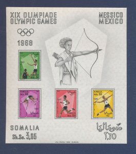 SOMALIA - Scott 339a - MNH S/S - Olympics, basketball, track  - 1968