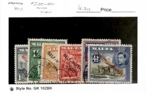 Malta, Postage Stamp, #235-240 Used, 1953 (AC)