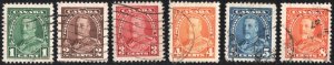 Canada SC#217-222 1¢-8¢ King George V Single (1935) Used