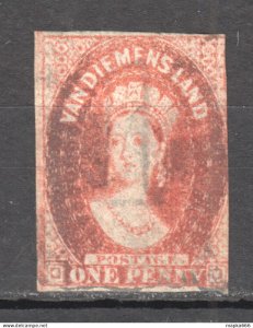 Tas019 1857 Australia Tasmania One Penny Original Gum Gibbons Sg #25 1000 £ ...