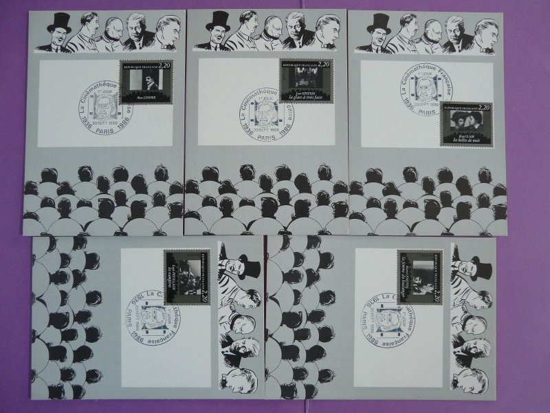 cinema actors of Cinematheque set of 10 maximum card France 1986