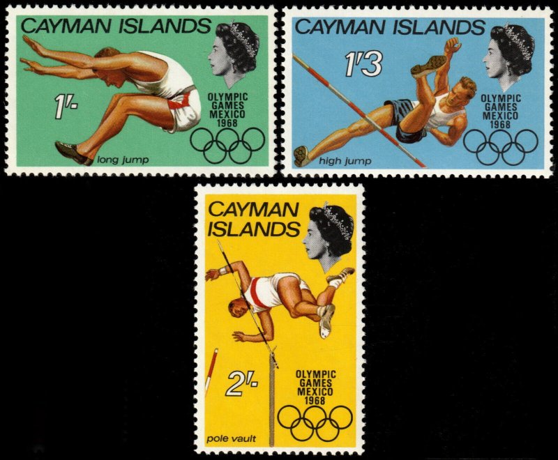 ✔️ CAYMAN ISLANDS 1968 - OLYMPIC GAMES - SC.  200/202 MNH ** [5CW8]
