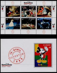 St Vincent 1711-2 MNH DISNEY, BAMBI, RABBIT, CATS