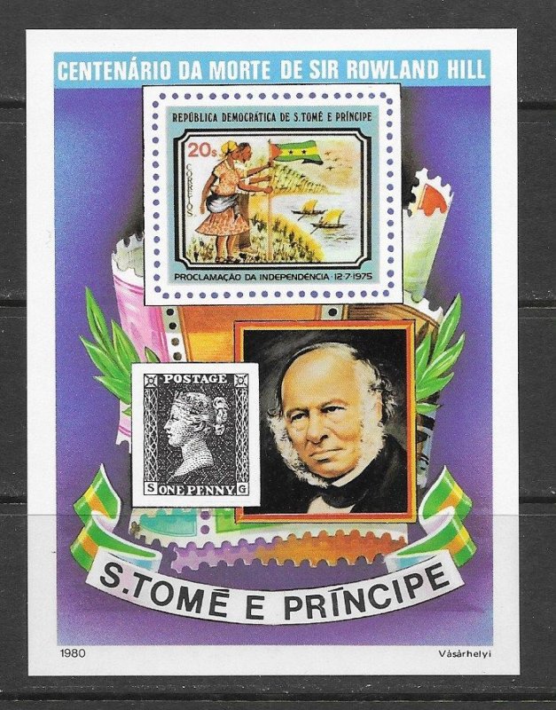 Sao Tome & Principe 577 MNH Roland Hill S/S ,vf.   2022 CV $11.005