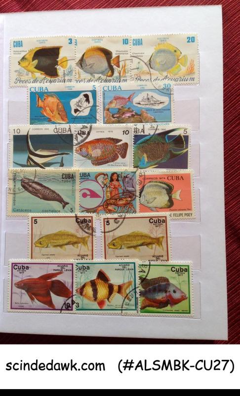 COLOURFUL COLLECTION OF CUBA STAMPS IN SMALL STOCK BOOK - 360 USED STAMPS