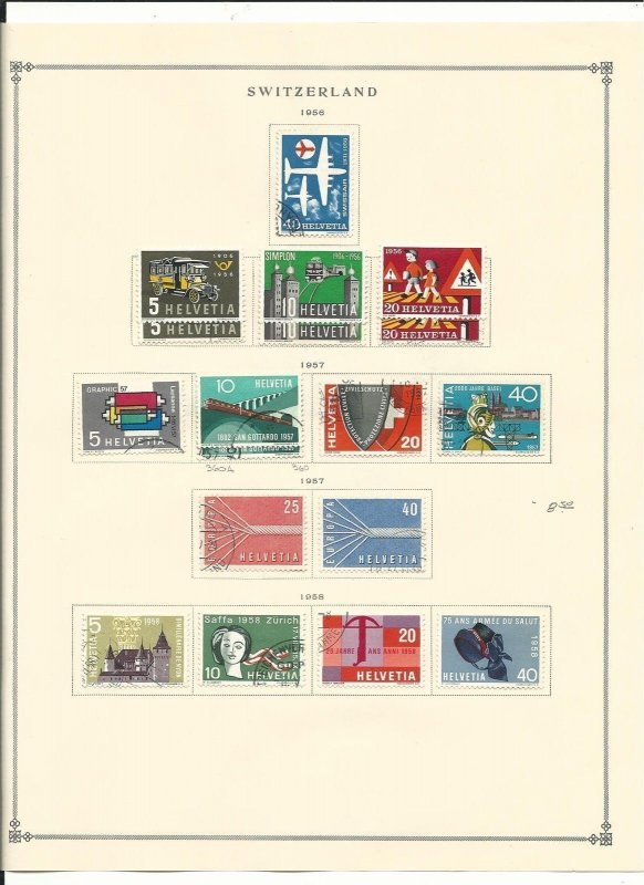 Switzerland Collection 1941 to 1968 on 12 Scott International Pages