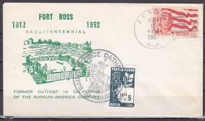 United States, 03/NOV62 issue. Ft. Ross, St. George cancel and Label. Cachet. ^