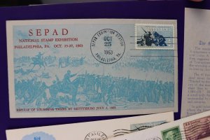 MAVEX OH 1963 SEPAD Civil War Memorial Gettysburg 5c Philatelic Expo Cachet 1180