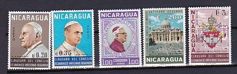 1966 Nicaragua Scott C591-C595 Ecumenical Council MNH