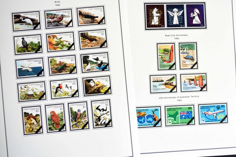 COLOR PRINTED CHRISTMAS ISLAND 1958-2010 STAMP ALBUM PAGES (94 illustr. pages)