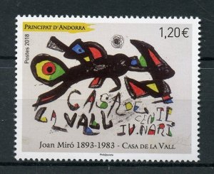 French Andorra 2018 MNH Joan Miro Casa de la Vall 1v Set Art Paintings Stamps