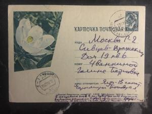 1963 RUSSIA USSR Postal Stationery Picture Postcard Cover Chamomile Flower