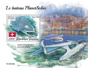 Togo - 2019 MS Turanor PlanetSolar Boat - Stamp Souvenir Sheet - TG190528b