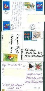 Denmark. 3 Christmas Card With Seal 2006-2008-2011. Used. Santa-Bicycle-House. 