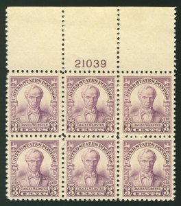 US #725 PLATE BLOCK, VF mint never hinged, LARGE TOP PLATE,   Super nice!