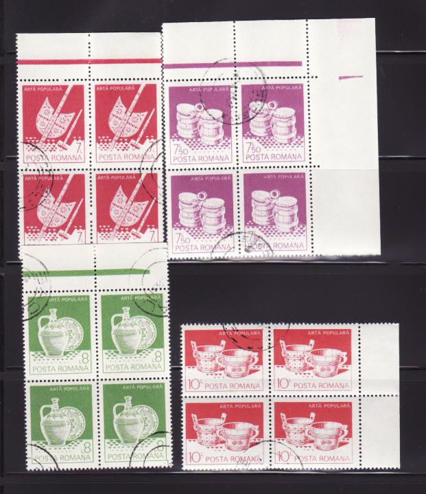 Romania 3102-3117 Blocks of 4 Set U Various, 3 Scans