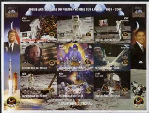 Chad 2009 40th Anniversary of Moon Landing imperf sheetle...