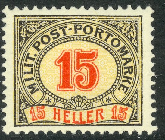 BOSNIA AND HERZEGOVINA 1904 15h Perf.12 1/2 x 13 Postage Due Sc J10a MNH