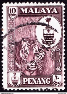 MALAYA PENANG 1960 10c Deep-Maroon SG60 Used