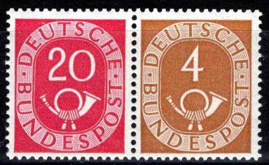 Germany Bund Scott # 677, 671, mint n, se-tenant, Mi # W2