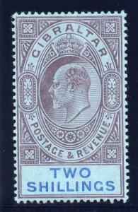 Gibraltar 1910 KEVII 2s purple & bright blue/blue MLH. SG 72. Sc 60.