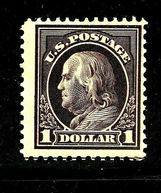 [FB] Fine US #423  Mint-LH 1912 DL Watermark Perf 12 ~ $1 Franklin...Ships Free!