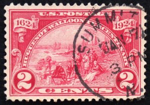 U.S. Used Stamp Scott #615 2c Huguenot-Walloon. Superb. Summit, NJ CDS Cancel.