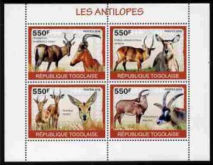 Togo 2010 Antelopes perf sheetlet containing 4 values unm...