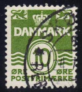 Denmark #318 Numeral (fluoro); used (0.25)