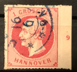 Hannover: Rouletted Stamp with side margin
