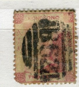 HONG KONG; 1863 early classic QV Crown CC. issue used 2c. value