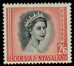 RHODESIA & NYASALAND QEII SG12, 2s 6d black & rose-red, M MINT.
