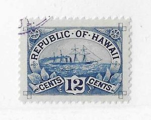 Hawaii Sc #78  12c blue used VF