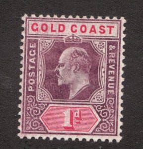 1904 Gold Coast Sc #50 - 1d Postage Stamp - MH - CV$17.50