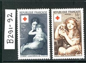 FRANCE 1954 RED CROSS  #B291 - 292  MNH