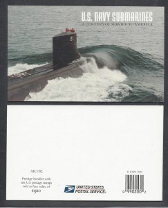 us BK279 Navy Submarines Booklet Both Pane's 3377a(1)(2) ,Scott # 3373-77