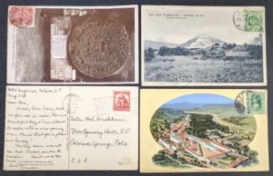 EDW1949SELL : MEXICO 4 c1910 postcards to USA Esperanto messages