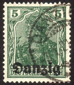 1920, Danzig, 5pfg, Used, Sc 1, Mi 1