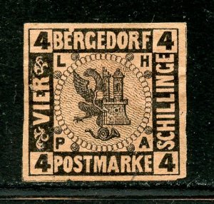 Bergedorf # 5, Mint No Gum, Pencil marking on back. CV $ 25.00.   (5)