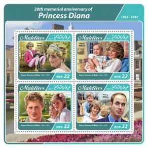 MALDIVES 2017 SHEET PRINCESS DIANA ROYALTY mld17404a