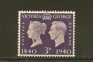 Great Britain SC#257 Victoria & George 1940 3D Stamp Mint Hinged