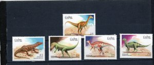 CUBA 1999 PREHISTORIC ANIMALS/DINOSAURS SET OF 5 STAMPS MNH