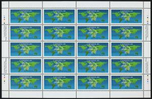 Canada 1806 Sheet MNH Map, UPU