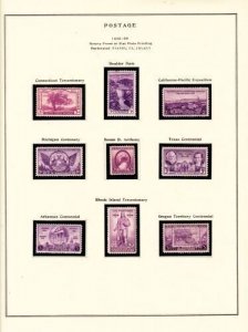 U S 1935-36 Fixed MNH Year Sets on Scott Special Pages - 9 Stamps 2 Ss-