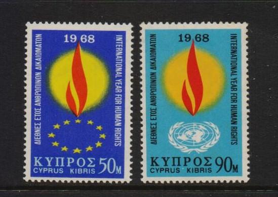 Cyprus   #311-312   MNH  1968  Human Rights